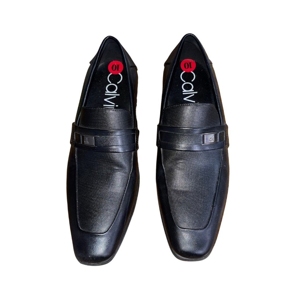 Calvin Klein Men's Black Slip on Dress Shoes Loafer Oxford SZ 10 Career Wear